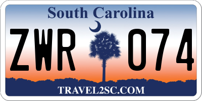 SC license plate ZWR074