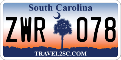 SC license plate ZWR078