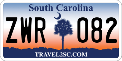 SC license plate ZWR082