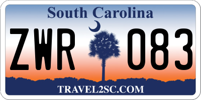 SC license plate ZWR083