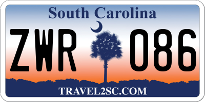 SC license plate ZWR086