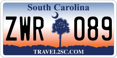 SC license plate ZWR089