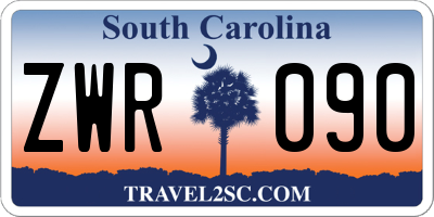 SC license plate ZWR090