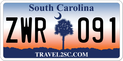 SC license plate ZWR091