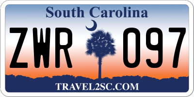 SC license plate ZWR097