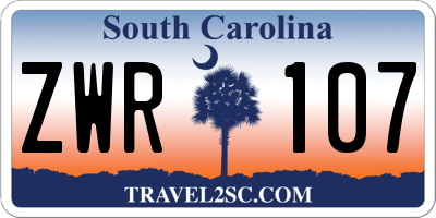 SC license plate ZWR107