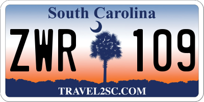 SC license plate ZWR109