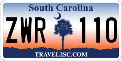 SC license plate ZWR110