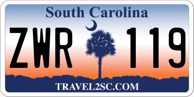 SC license plate ZWR119