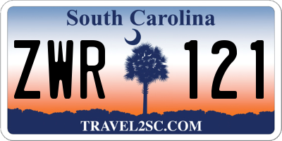 SC license plate ZWR121