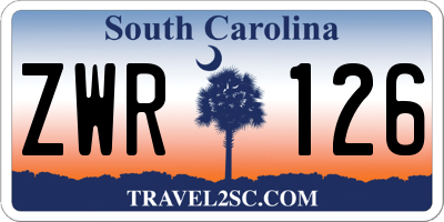 SC license plate ZWR126