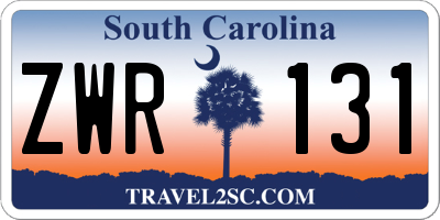 SC license plate ZWR131