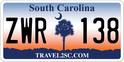 SC license plate ZWR138