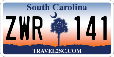 SC license plate ZWR141