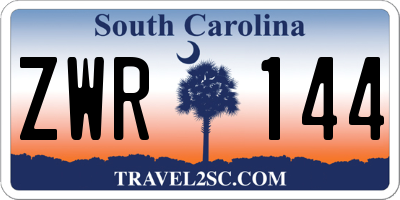 SC license plate ZWR144