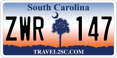 SC license plate ZWR147