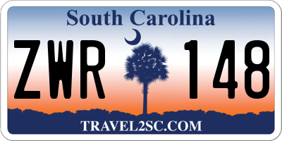 SC license plate ZWR148