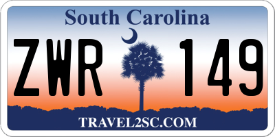 SC license plate ZWR149