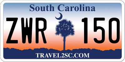 SC license plate ZWR150
