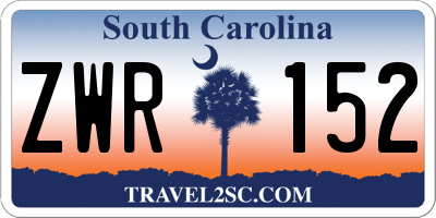 SC license plate ZWR152