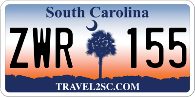 SC license plate ZWR155