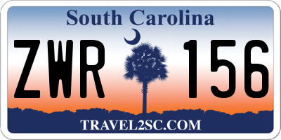 SC license plate ZWR156