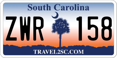 SC license plate ZWR158