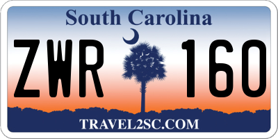 SC license plate ZWR160