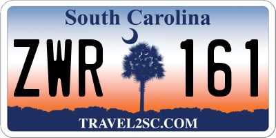 SC license plate ZWR161