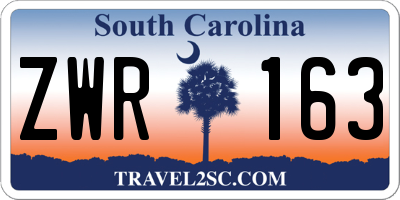 SC license plate ZWR163
