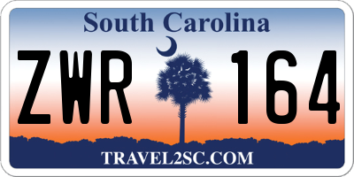 SC license plate ZWR164