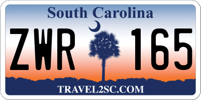 SC license plate ZWR165