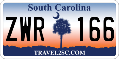 SC license plate ZWR166
