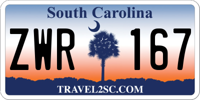 SC license plate ZWR167