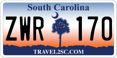 SC license plate ZWR170