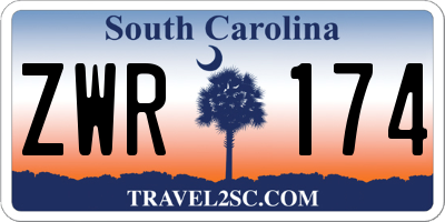 SC license plate ZWR174