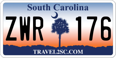 SC license plate ZWR176