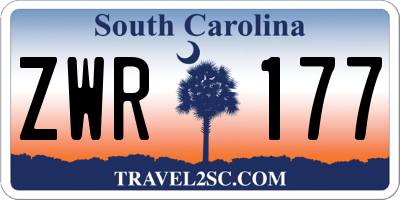 SC license plate ZWR177