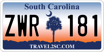 SC license plate ZWR181