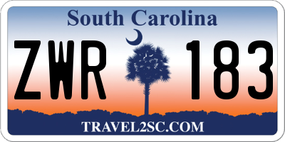 SC license plate ZWR183
