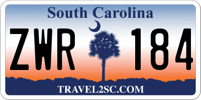 SC license plate ZWR184