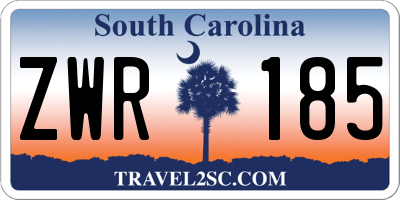SC license plate ZWR185