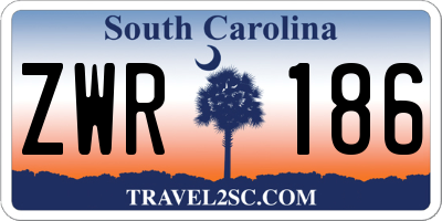 SC license plate ZWR186