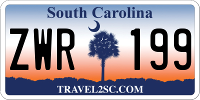 SC license plate ZWR199