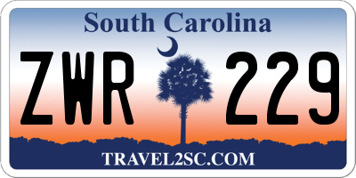 SC license plate ZWR229
