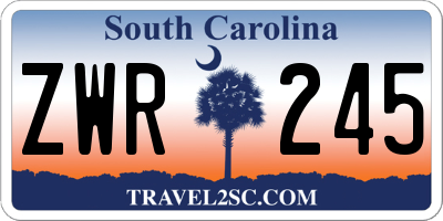 SC license plate ZWR245