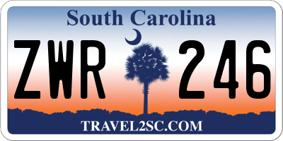 SC license plate ZWR246