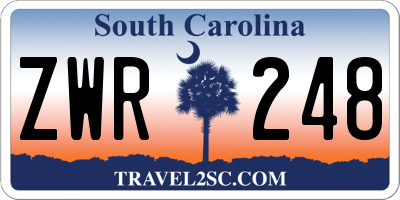 SC license plate ZWR248