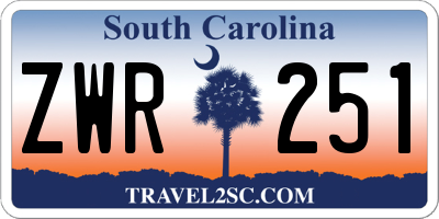 SC license plate ZWR251