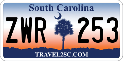 SC license plate ZWR253